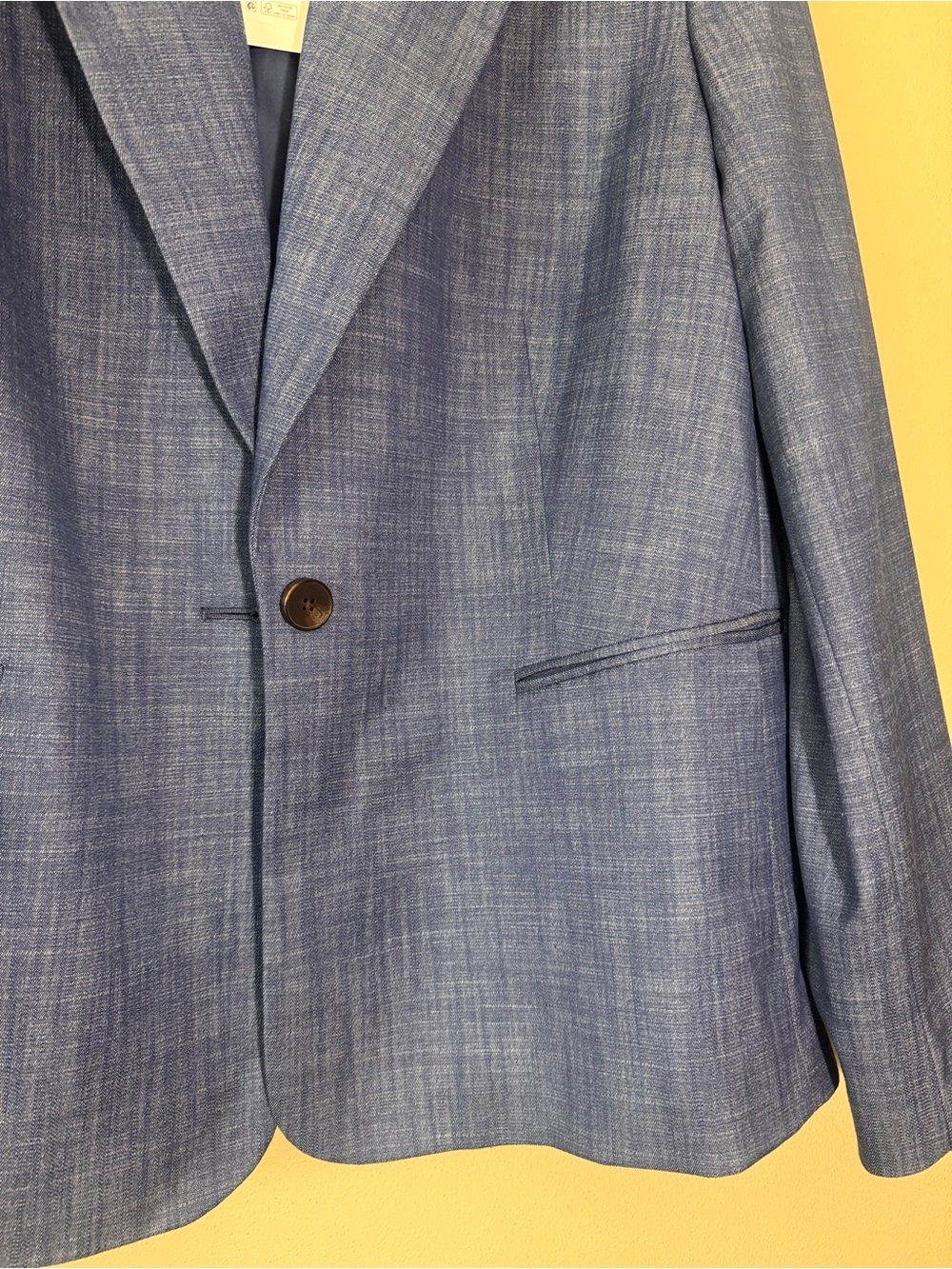NWT Free Assembly Blue Crosshatch Single-Breasted Blazer Jacket Size XL (16-18) - Picture 3 of 5